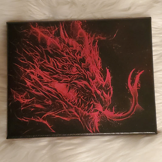8 x 10 Canvas: Dragon Head Red/Black